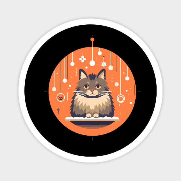 Norwegian Forest Cat Xmas Ornament, Love Cats Magnet by logiamerch